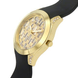  Shop Authentic Guess Clarity Gold Dial Black Silicone Strap Watch for Women - GW0109L1 - Luxxuri