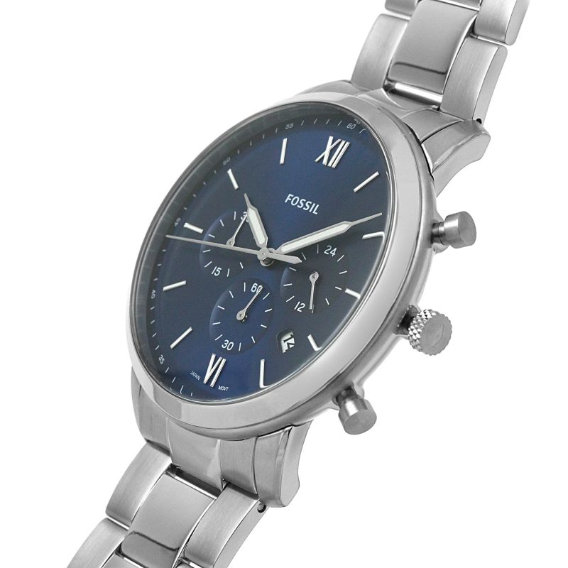  Shop Authentic Fossil Neutra Chronograph Blue Dial Silver Steel Strap Watch for Men - FS5792 - Luxxuri