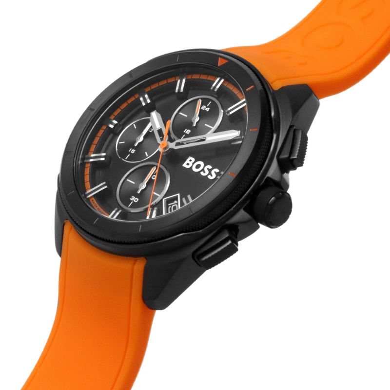  Shop Authentic Hugo Boss Volane Black Dial Orange Silicone Strap Watch for Men - 1513957 - Luxxuri