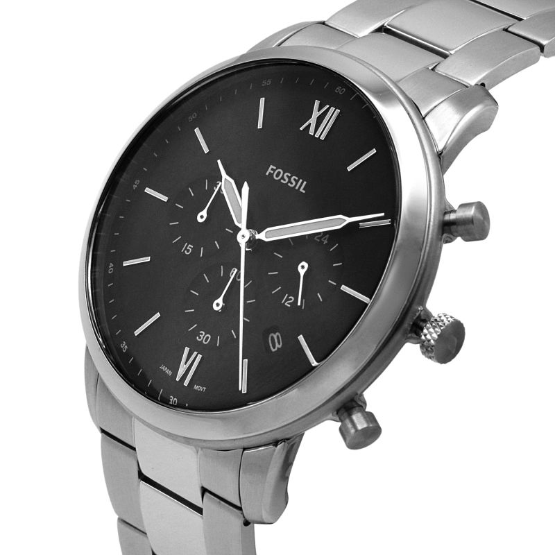  Shop Authentic Fossil Neutra Chronograph Black Dial Silver Steel Strap Watch for Men - FS5384 - Luxxuri