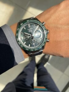  Shop Authentic Tag Heuer Carrera Chronograph 44mm Green Dial Silver Steel Strap Watch for Men - CBN2A1N.BA0643 - Luxxuri
