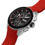  Shop Authentic Hugo Boss Volane Black Dial Red Rubber Strap Watch for Men - 1513959 - Luxxuri