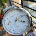  Shop Authentic Gucci G Timeless Quartz White Dial Grey NATO Strap Watch For Women - YA1264184 - Luxxuri