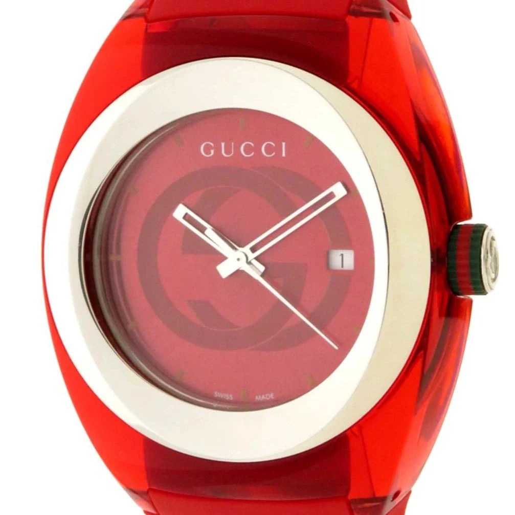  Shop Authentic Gucci Sync XXL Quartz Red Dial Red Rubber Strap Unisex Watch -  YA137103 - Luxxuri
