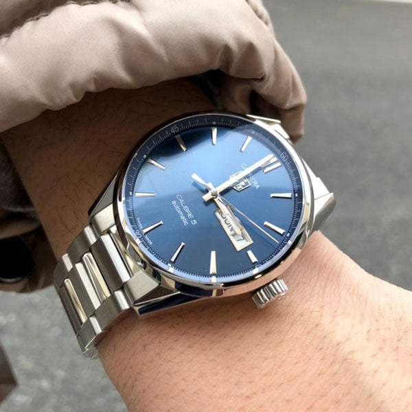  Shop Authentic Tag Heuer Carrera Automatic Blue Dial Silver Steel Strap Watch for Men - WAR201E.BA0723 - Luxxuri