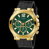  Shop Authentic Guess Edge Chronograph Green Dial Black Leather Strap Watch For Men - GW0492G3 - Luxxuri