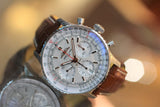  Shop Authentic Breitling Navitimer B01 Chronograph 41 White Dial Brown Leather Strap Watch for Men - AB0139211G1P1 - Luxxuri