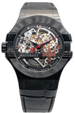  Shop Authentic Maserati Automatic Skeleton Black Dial Black Leather Strap Watch For Men - R8821108021 - Luxxuri