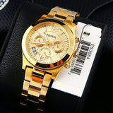  Shop Authentic Fossil Boyfriend Gold Dial Gold Steel Strap Watch for Women - ES3884 - Luxxuri
