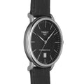 Tissot Carson Premium Powermatic 80 Black Dial Black Leather Strap Watch For Men - T122.407.16.051.00