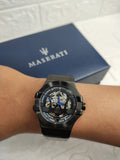  Shop Authentic Maserati Potenza Automatic Black Dial Black Leather Strap Watch For Men - R8821108009 - Luxxuri