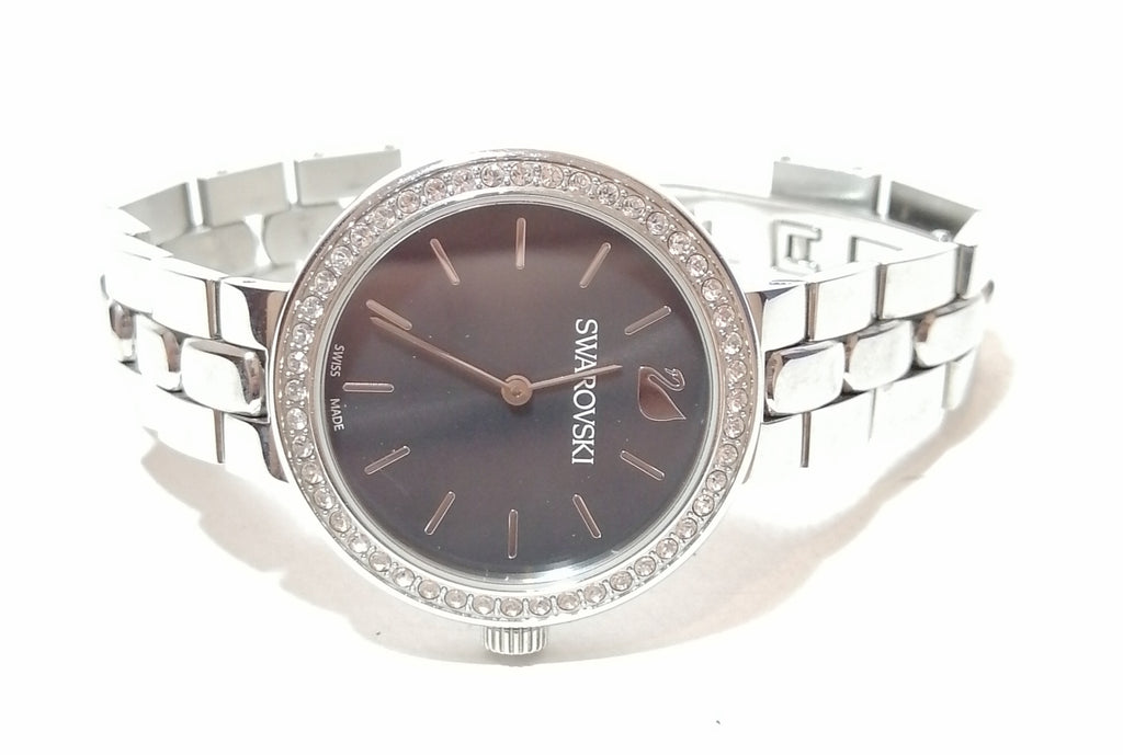  Shop Authentic Swarovski Daytime Rhinestone Grey Dial Silver Steel Strap Watch for Women - 5213681 - Luxxuri