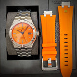  Shop Authentic Maurice Lacroix Aikon Automatic Date Orange Dial Silver Steel Strap Watch For Men - AI6008-SS00F-530-E - Luxxuri