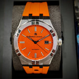  Shop Authentic Maurice Lacroix Aikon Automatic Date Orange Dial Silver Steel Strap Watch For Men - AI6008-SS00F-530-E - Luxxuri