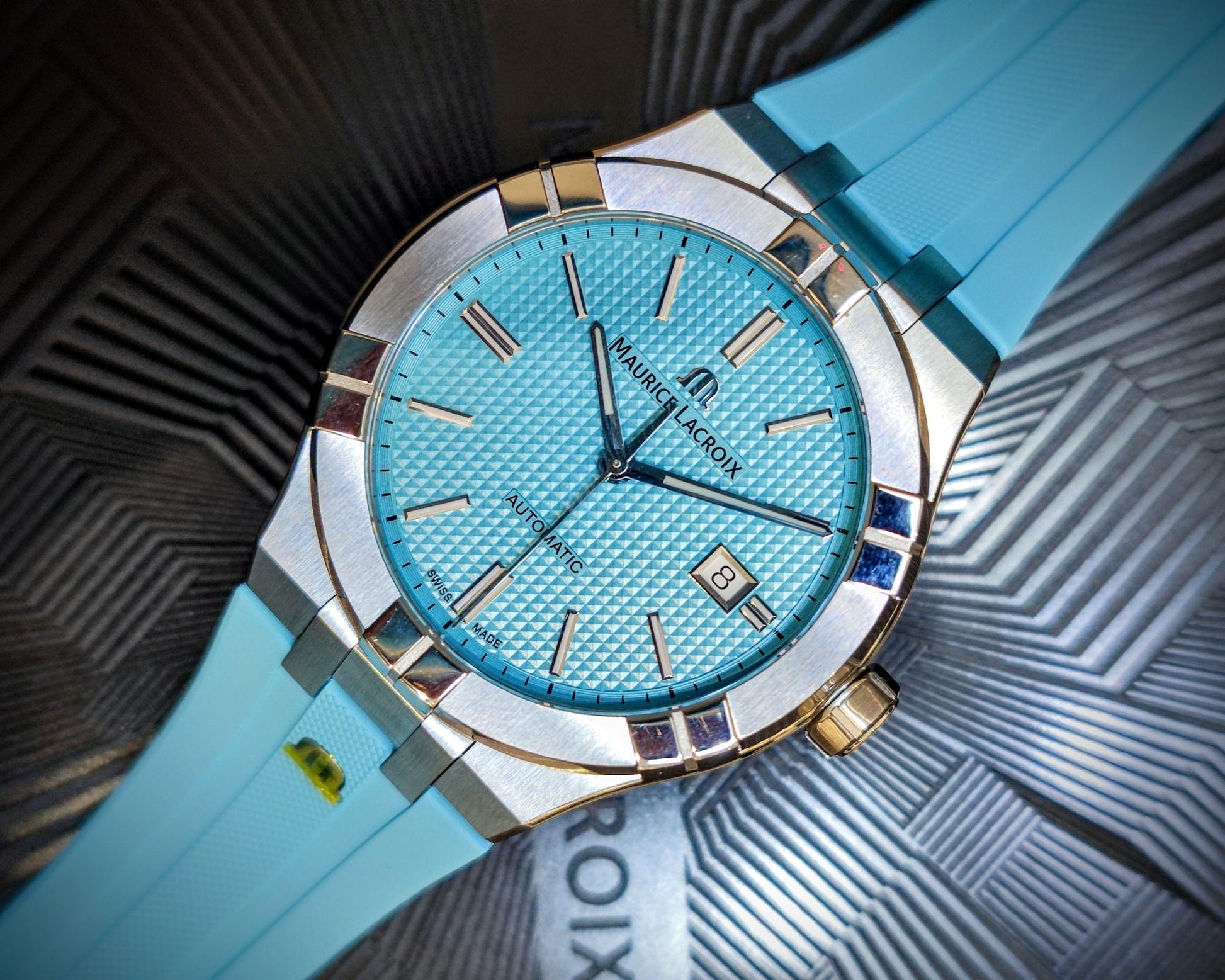  Shop Authentic Maurice Lacroix Aikon Automatic Sky Blue Dial Silver Steel Strap Watch For Men - AI6008-SS00F-431-C - Luxxuri