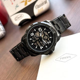 Shop Authentic Fossil Bronson Automatic Skeleton Black Dial Grey Steel Strap Watch for Men - ME3255 - Luxxuri