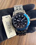  Shop Authentic Fossil FB-01 Chronograph Black Dial Grey Steel Strap Watch for Men - FS5835 - Luxxuri