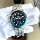  Shop Authentic Fossil FB-03 Chronograph Green Dial Silver Steel Strap Watch for Men - FS5726 - Luxxuri