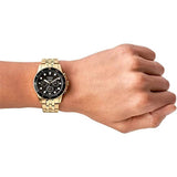  Shop Authentic Fossil FB-01 Chronograph Black Dial Gold Steel Strap Watch for Men - FS5836 - Luxxuri
