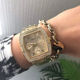 Shop Authentic Guess Raven Diamonds Gold Dial Gold Steel Strap Watch for Women - GW0104L2 - Luxxuri