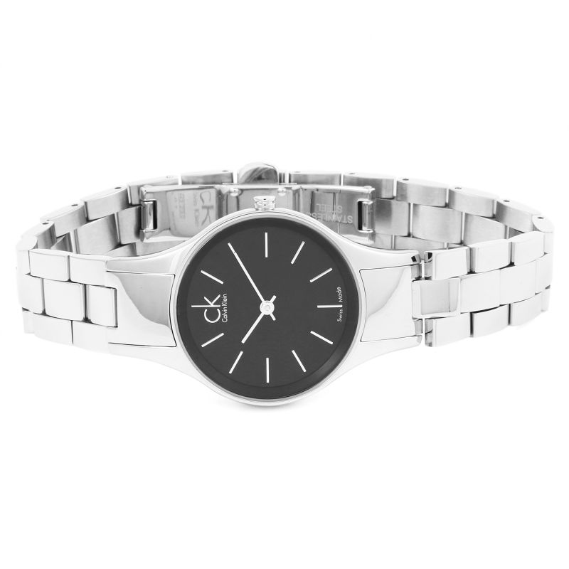  Shop Authentic Calvin Klein Simplicity Black Dial Silver Steel Strap Watch for Women - K4323130 - Luxxuri