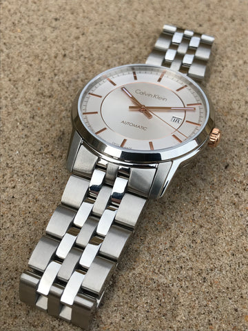  Shop Authentic Calvin Klein Infinity Silver Dial Silver Steel Strap Watch for Men - K5S34B46 - Luxxuri