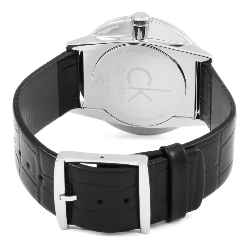  Shop Authentic Calvin Klein Accent Black Dial Black Leather Strap Watch for Men - K2Y211C3 - Luxxuri
