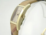  Shop Authentic Burberry Pioneer Gold Dial Haymarket Beige Leather Strap Watch for Women - BU9509 - Luxxuri