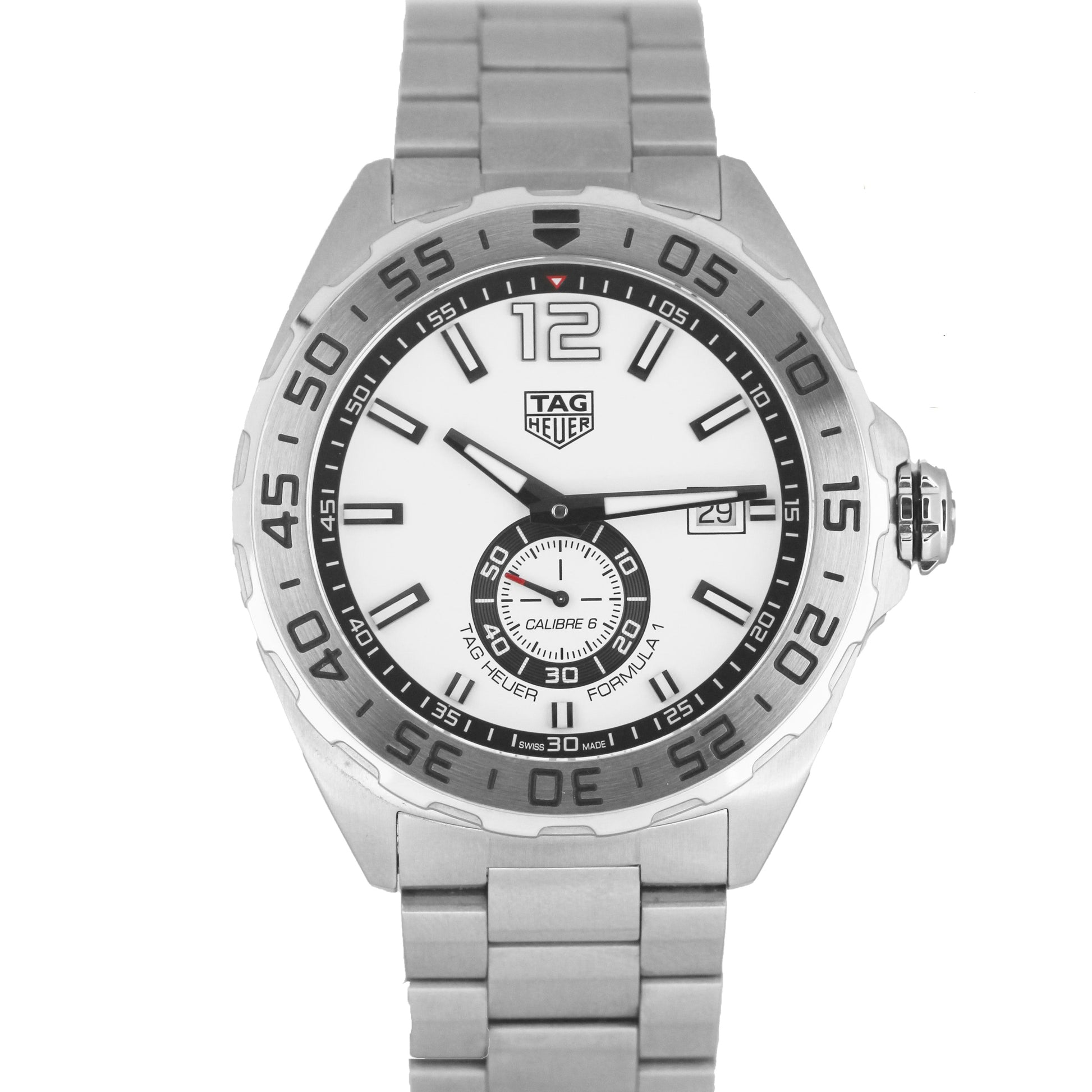  Shop Authentic Tag Heuer Formula 1  Calibre 6 Automatic White Dial Silver Steel Strap Watch for Men - WAZ2013.BA0842 - Luxxuri