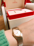  Shop Authentic Omega Constellation Manhattan Quartz Diamonds Mother of Pearl Dial Two Tone Steel Strap Watch for Women - 131.20.25.60.55.001 - Luxxuri