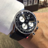 Shop Authentic Tag Heuer Carrera Automatic Chronograph Black Dial Black Leather Strap Watch for Men - CBS2210.FC6534 - Luxxuri