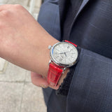  Shop Authentic IWC Portofino Automatic Diamonds Silver Dial Red Leather Strap Watch for Women - IW357408 - Luxxuri