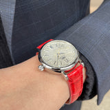  Shop Authentic IWC Portofino Automatic Diamonds Silver Dial Red Leather Strap Watch for Women - IW357408 - Luxxuri