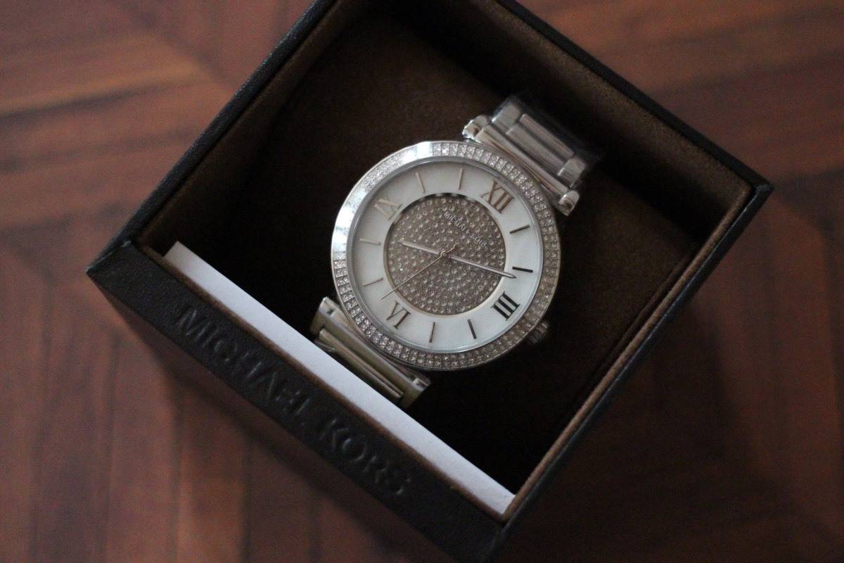 Michael Kors Catlin Silver Dial Silver Steel Strap Watch for Women - MK3355