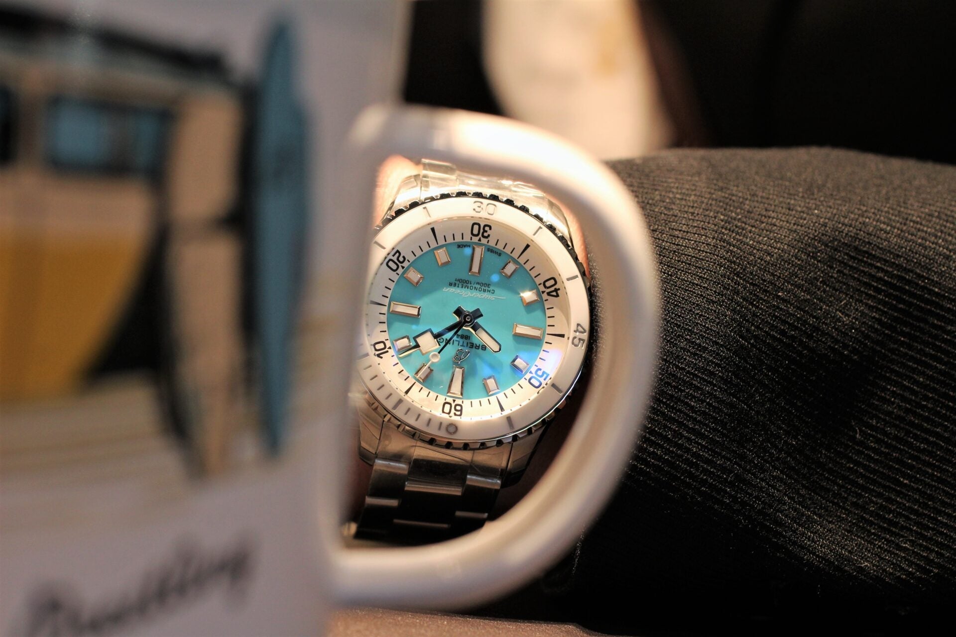  Shop Authentic Breitling Superocean Automatic 36 Turquoise Dial Silver Steel Strap Watch for Men - A17377211C1A1 - Luxxuri