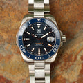  Shop Authentic Tag Heuer Aquaracer Calibre 5 Blue Dial Silver Steel Strap Watch for Men - WAY211C.BA0928 - Luxxuri