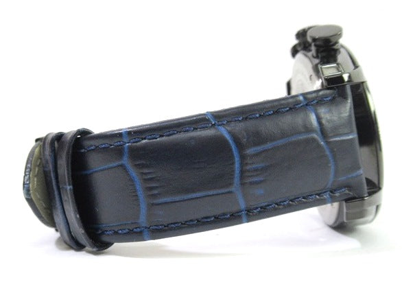  Shop Authentic Versace V-Ray Chronograph Quartz Blue Dial Black Leather Strap Watch For Men - VEDB00418 - Luxxuri