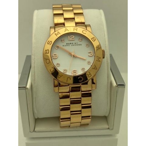  Shop Authentic Marc Jacobs Amy White Dial Gold Steel Strap Watch for Women - MBM3182 - Luxxuri