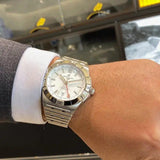  Shop Authentic Breitling Chronomat GMT 40 White Dial Silver Steel Strap Watch for Men - A32398101A1A1 - Luxxuri