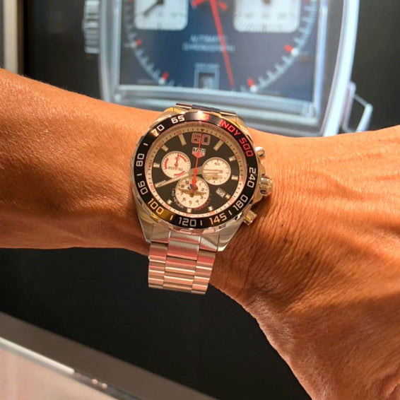  Shop Authentic Tag Heuer Formula 1 Indy 500 Special Edition Black Dial Silver Steel Strap Watch for Men - CAZ101V.BA0842 - Luxxuri