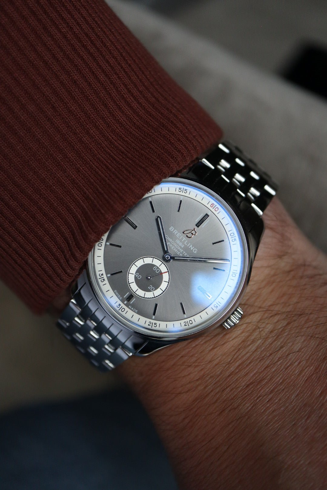  Shop Authentic Breitling Premier Automatic 40mm Stainless Steel Anthracite Dial Mens Watch - A37340351B1A1 - Luxxuri