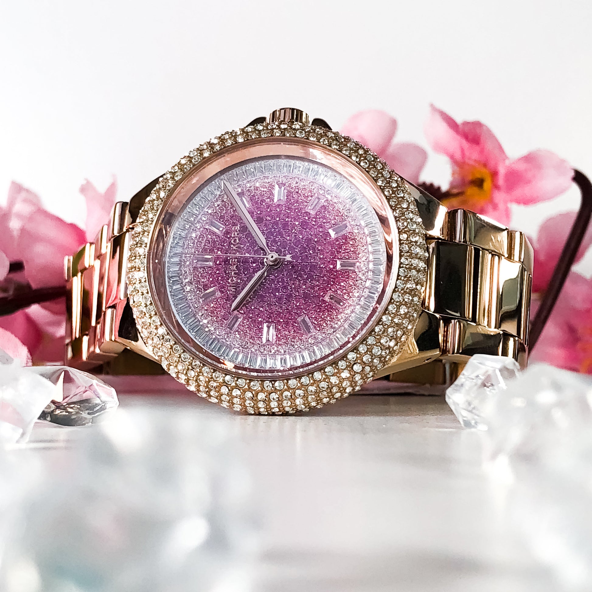  Shop Authentic Michael Kors Camille Analog Pink Dial Rose Gold Steel Strap Watch for Women - MK7340 - Luxxuri