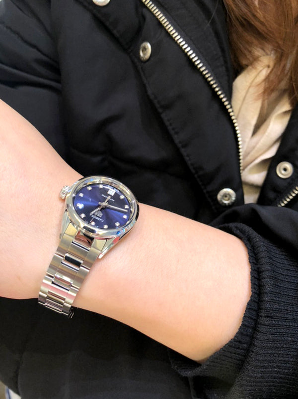  Shop Authentic Tag Heuer Carrera Diamonds Blue Dial Silver Steel Strap Watch for Women - WBN2413.BA0621 - Luxxuri