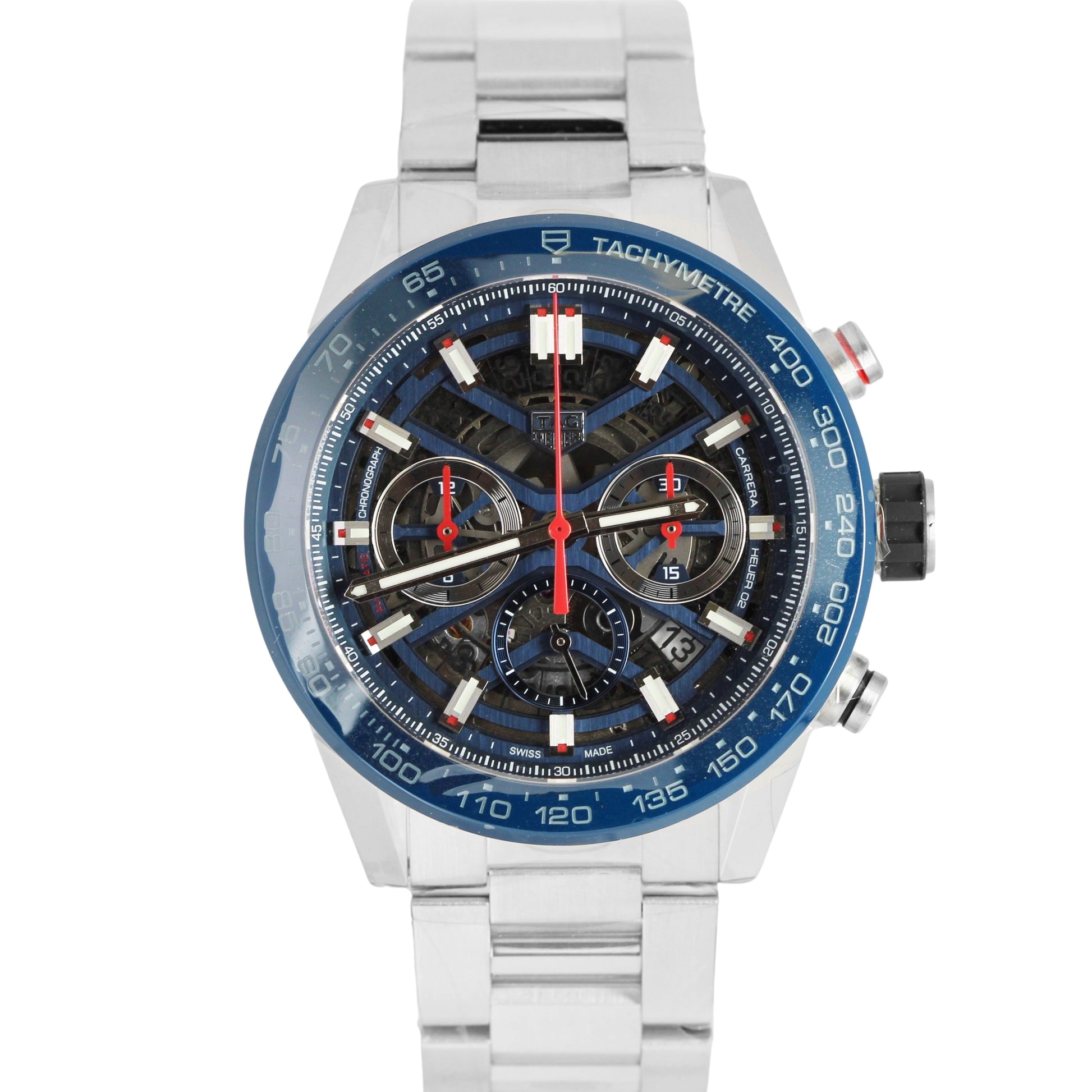  Shop Authentic Tag Heuer Carrera Chronograph Blue Dial Silver Steel Strap Watch for Men - CBG2A11.BA0654 - Luxxuri