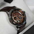  Shop Authentic Bulova Classic Skeleton Automatic Brown Dial Brown Leather Strap Watch for Men - 96A120 - Luxxuri