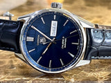  Shop Authentic Tag Heuer Carrera Calibre 5 Automatic Blue Dial Blue Leather Strap Watch for Men - WAR201E.FC6292 - Luxxuri