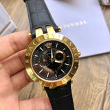  Shop Authentic Versace V-Race Quartz Black Dial Black Leather Strap Watch For Men - VEBV00119 - Luxxuri