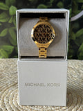  Shop Authentic Michael Kors Slim Runway Crystals Gold Dial Gold Steel Strap Watch for Women - MK4659 - Luxxuri