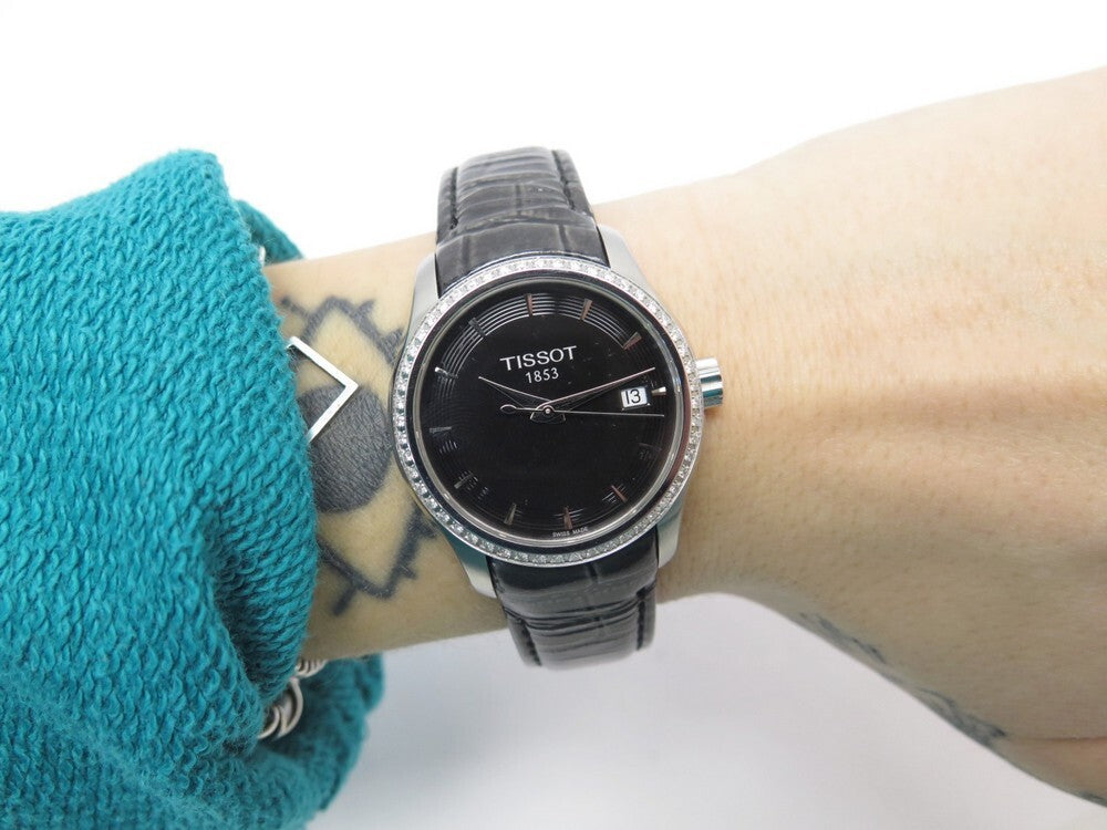  Shop Authentic Tissot T Trend Couturier Diamonds Black Dial Black Leather Strap Watch for Women - T035.210.66.051.00 - Luxxuri