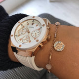 Shop Authentic Guess Athena White Dial White Rubber Strap Watch For Women - GW0030L3 - Luxxuri